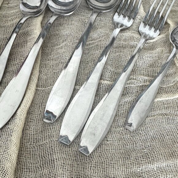 Robeson Bright star Continental Fork Butter Knife Sugar Spoon Teaspoon Stainless - Picture 2 of 7